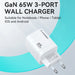Адаптер Wozinsky CGWCW 65W USB-A / 2x USB-C GaN бял