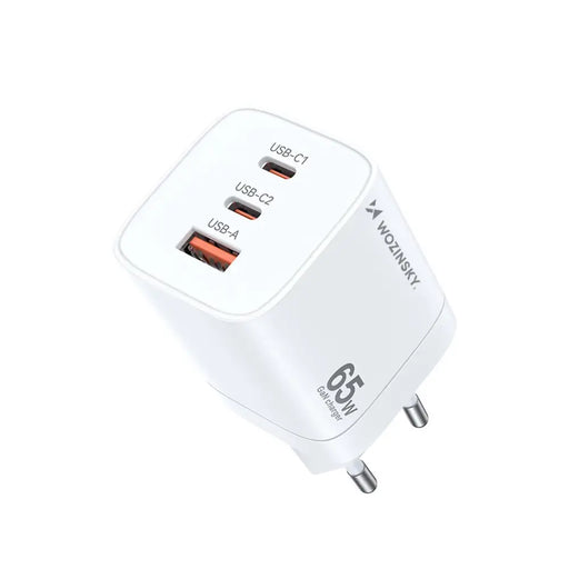 Адаптер Wozinsky CGWCW 65W USB-A / 2x USB-C GaN бял