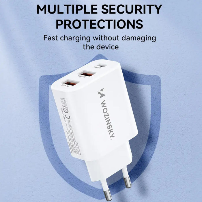 Адаптер Wozinsky CWCUCW 30W USB-C / 2x USB-A бял