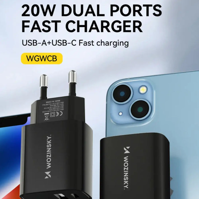 Адаптер Wozinsky WGWCB USB-A USB-C 20W черен