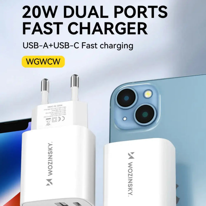 Адаптер Wozinsky WGWCW USB-A USB-C 20W бял