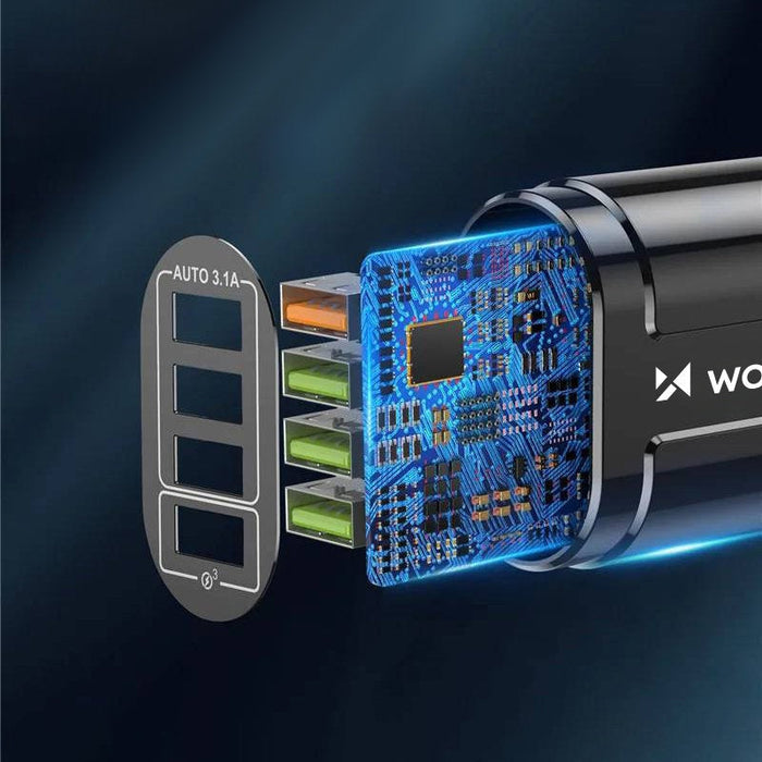 Адаптер Wozinsky WWCUAB 48W 4x USB-A QC черен