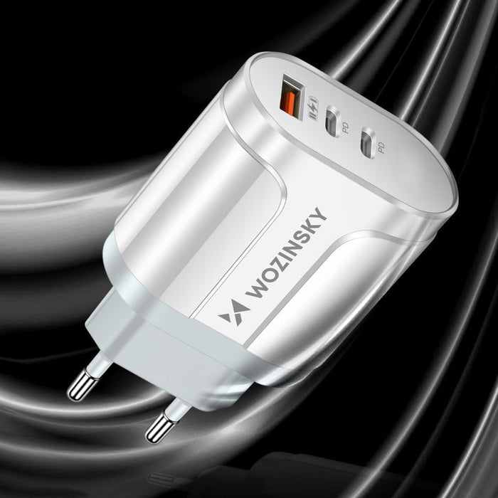 Адаптер Wozinsky WWCUCW 60W 2x USB-C 1x USB-A QC бял