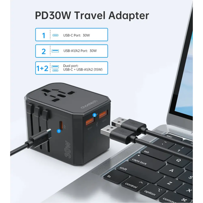 Адаптер за пътуване Choetech PD6041 USB