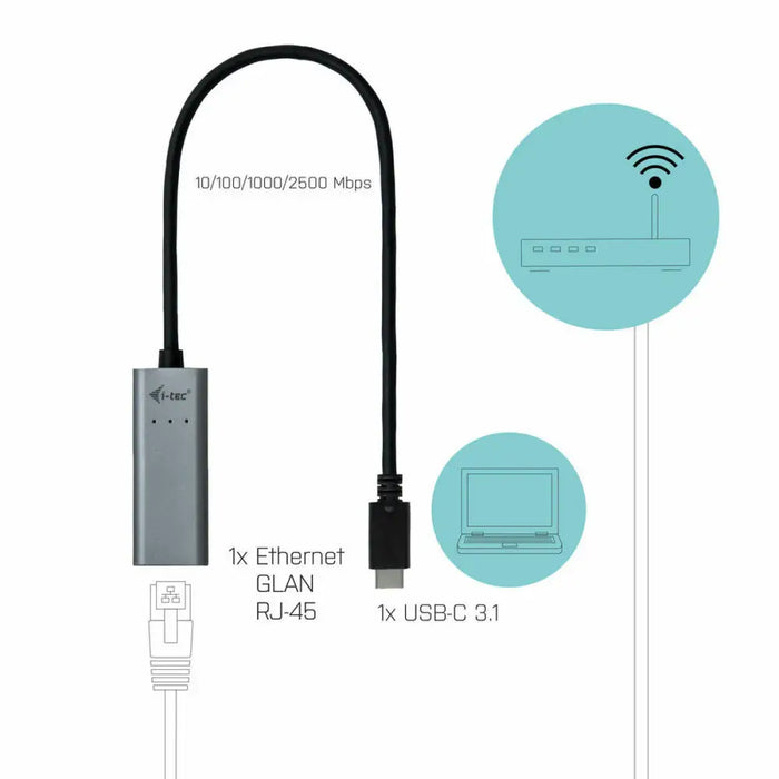 Адаптер за USB към успореден порт i Tec C31METAL25LAN