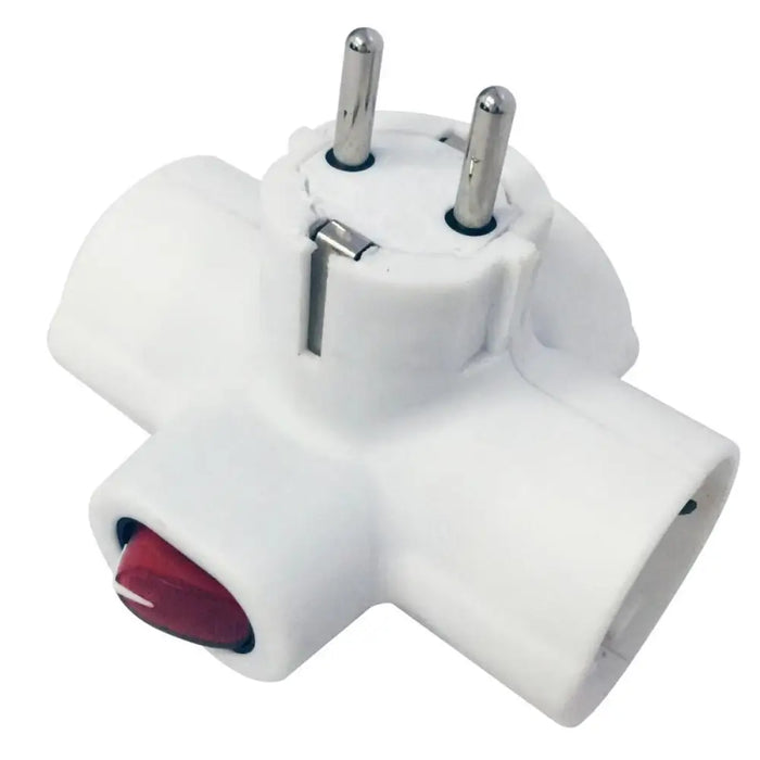 АДАПТОР 3 ГНЕЗДА ШУКО БЯЛ 16А С КЛЮЧ