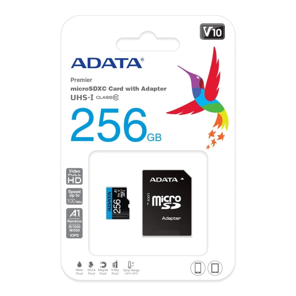 Memory, Adata 256GB MicroSDXC UHS-I CLASS10 A1 (1 adapter)