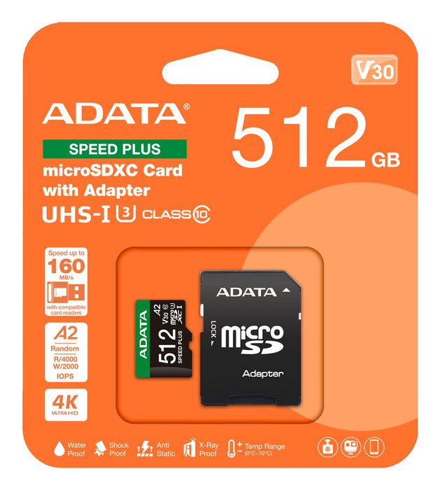 ADATA Speed Plus 512 GB MicroSDXC клас 10