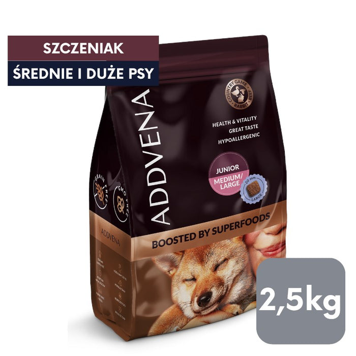 ADDVENA ПОДСИЛЕНА ОТ СУПЕРХРАНИ dla szczeniąt średnich i dużych ras 2,5kg
