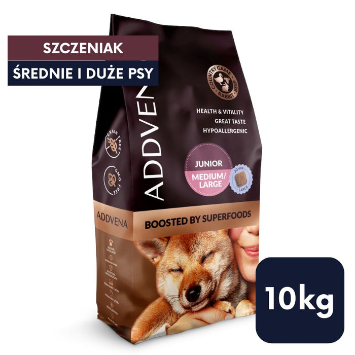 ADDVENA ПОДСИЛЕНА ОТ СУПЕРХРАНИ dla szczeniąt średnich i dużych ras 10kg