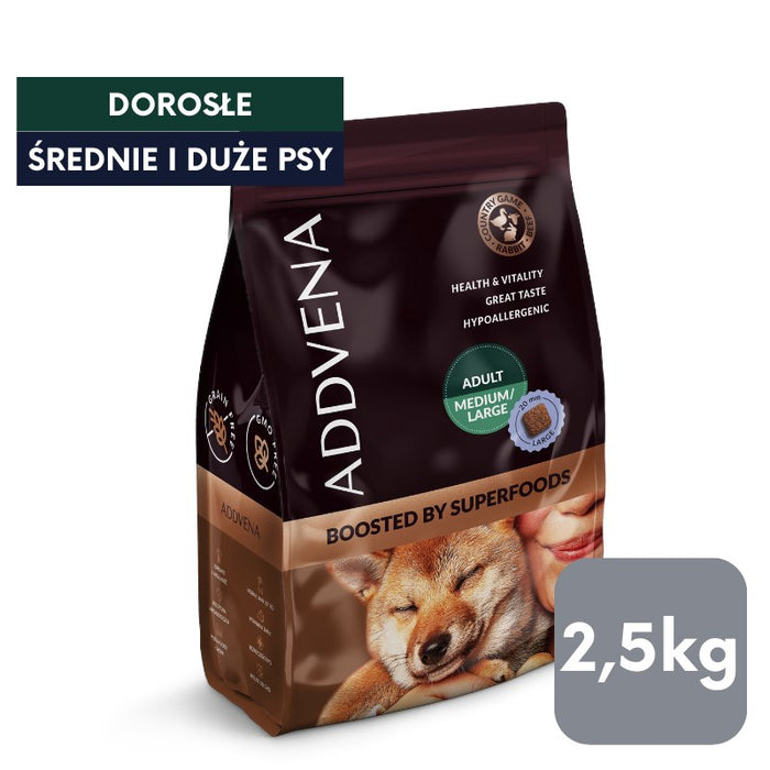 ADDVENA ПОДСИЛЕНА ОТ СУПЕРХРАНИ dla dorosłych psów średnich i dużych ras 2,5kg