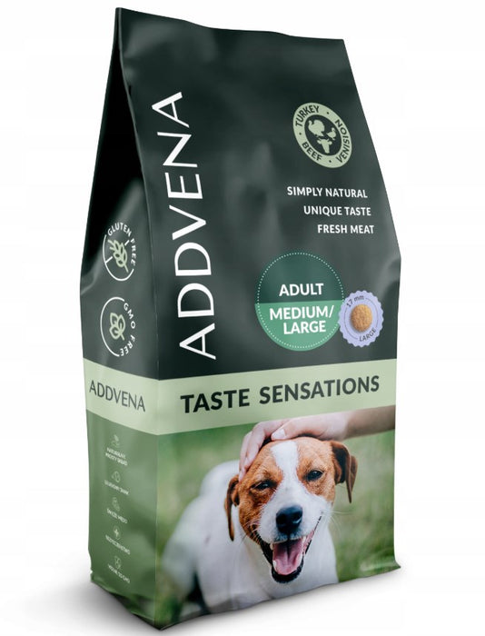 ADVENA Taste Sensations суха храна за кучета за възрастни средни/големи пуйки - 10 кг