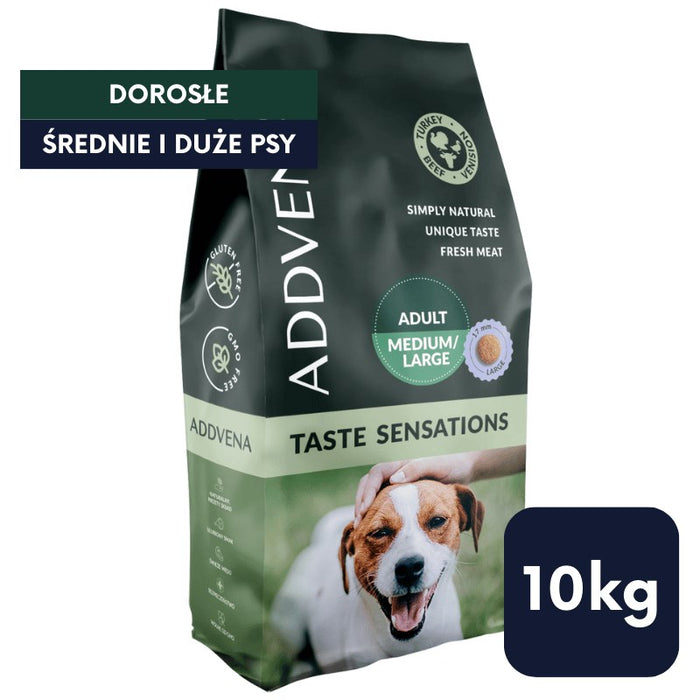 ADVENA Taste Sensations суха храна за кучета за възрастни средни/големи пуйки - 10 кг