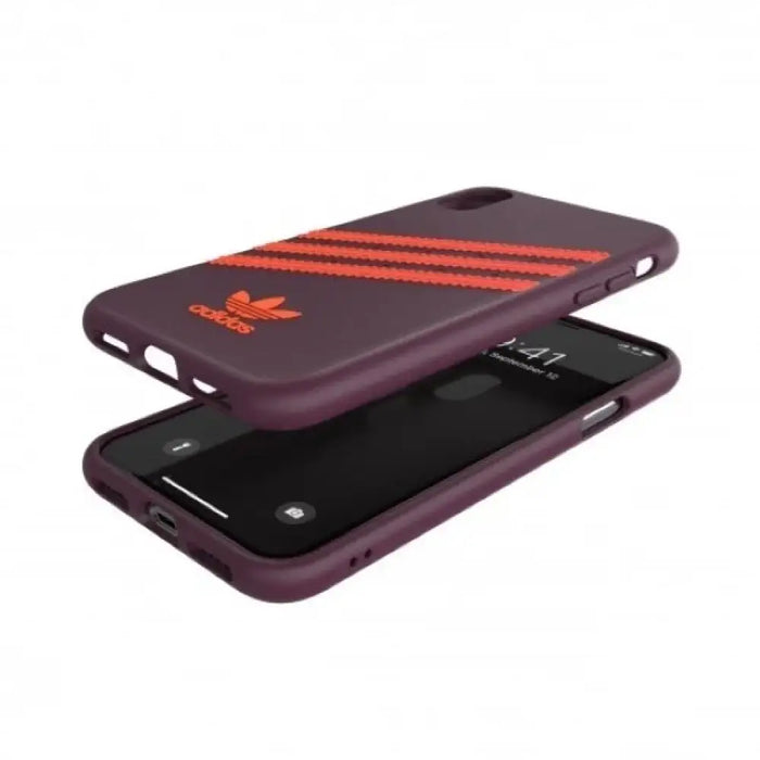 Adidas OR Molded PU калъф за iPhone X/XS - бордо-оранжев