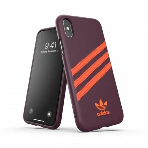 Adidas OR Molded PU калъф за iPhone X/XS - бордо-оранжев