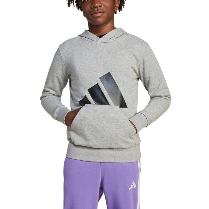 Суитчър с Качулка за Момиче Adidas Big Logo French Terry Hd Светло сив