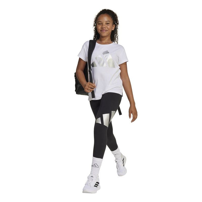 Детски Тениска с къс ръкав Adidas Glam Бял