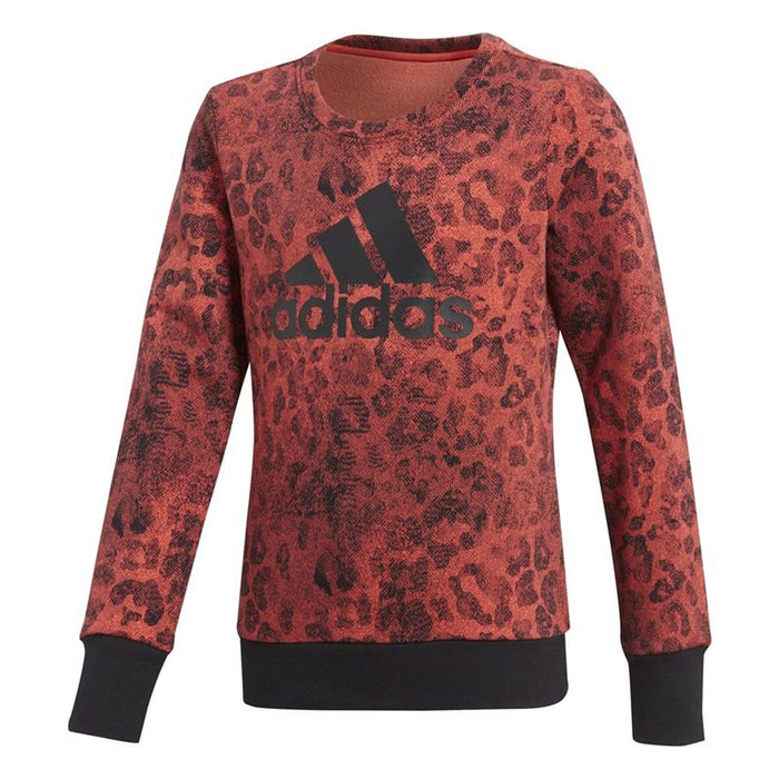 Суитчър без Качулка за Момиче Adidas YG Crew Sweat Сьомга
