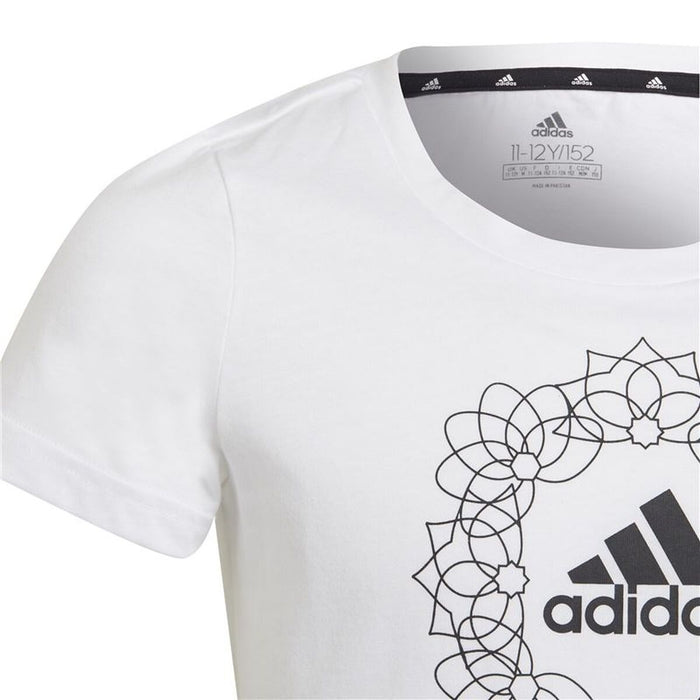 Детски Тениска с къс ръкав Adidas Graphic Бял
