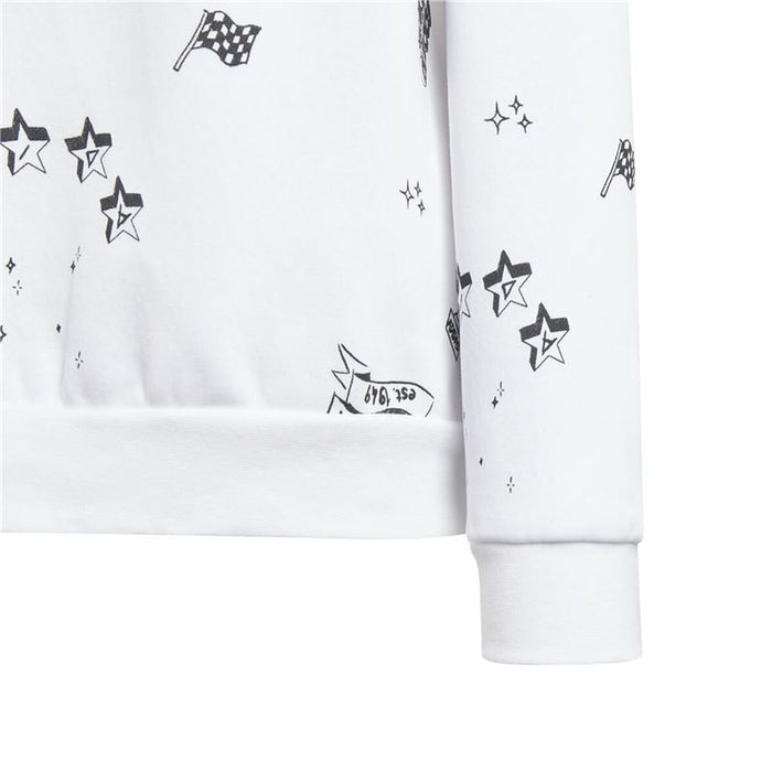 Суитчър без Качулка за Момиче Adidas Jg Bluv Q3Sweat Бял