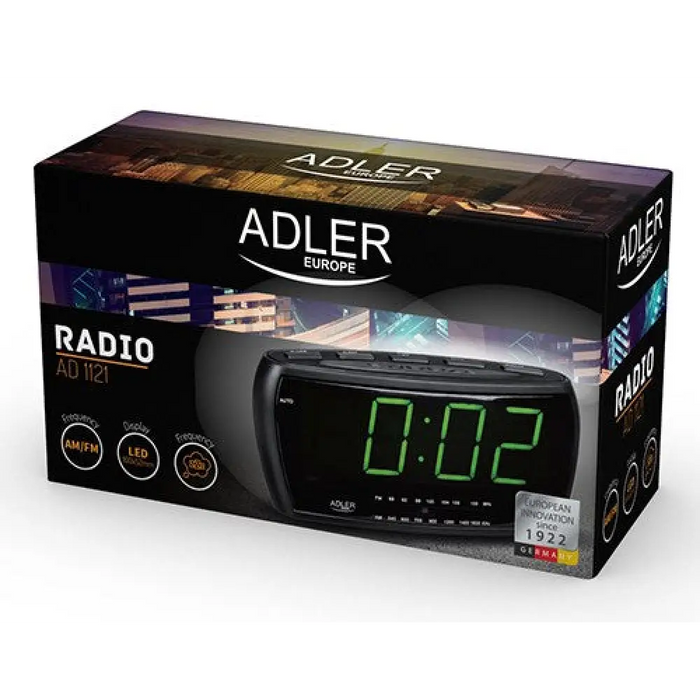 Adler AD 1121 радио часовник аналогов и дигитален черен
