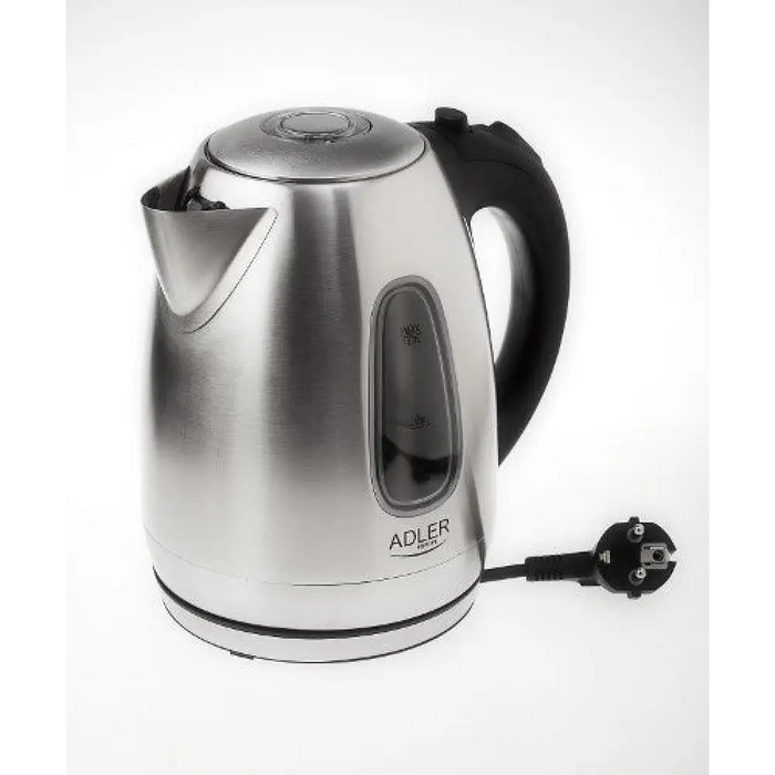Adler AD 1223 електрическа кана 1.7 L Черна Неръждаема