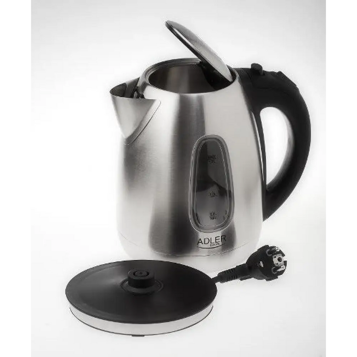 Adler AD 1223 електрическа кана 1.7 L Черна Неръждаема