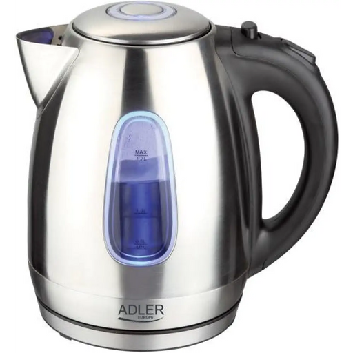 Adler AD 1223 електрическа кана 1.7 L Черна Неръждаема