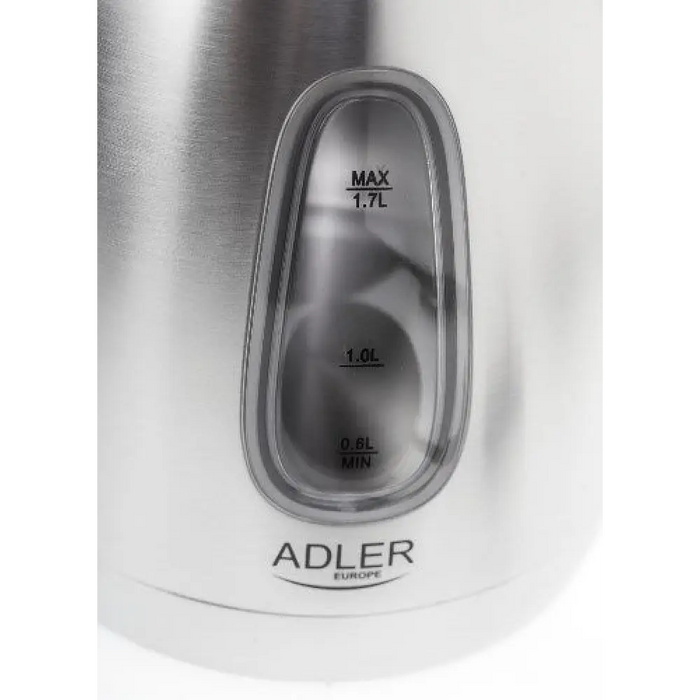 Adler AD 1223 електрическа кана 1.7 L Черна Неръждаема