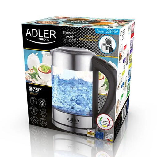 Adler AD 1247 NEW електрическа кана 1.7 L 2200 W Черна