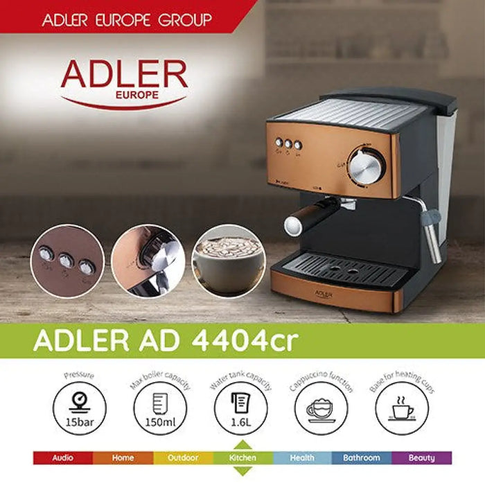 Adler AD 4404cr Комбинирана кафемашина 1.6 L Полуавтоматична
