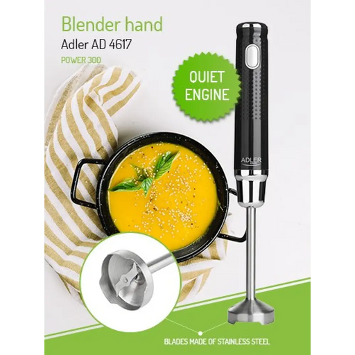 Adler AD 4617 блендер Потопяем блендер Черен Сребрист 350 W