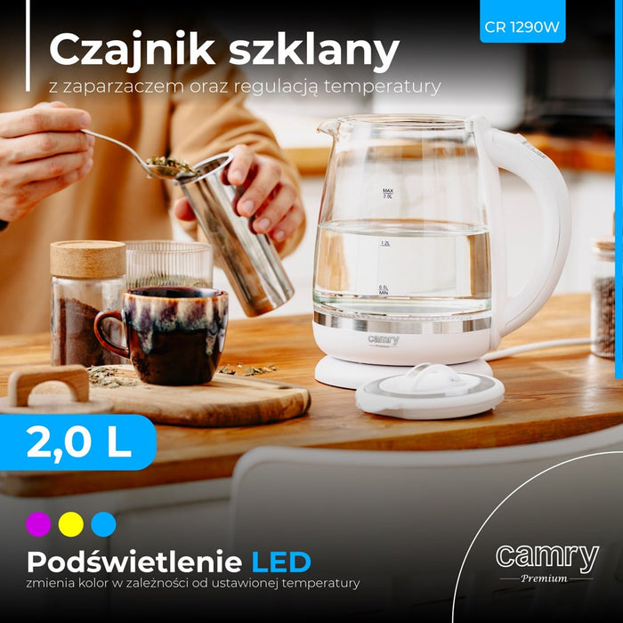 Електрическа кана CAMRY CR 1290w, бяла