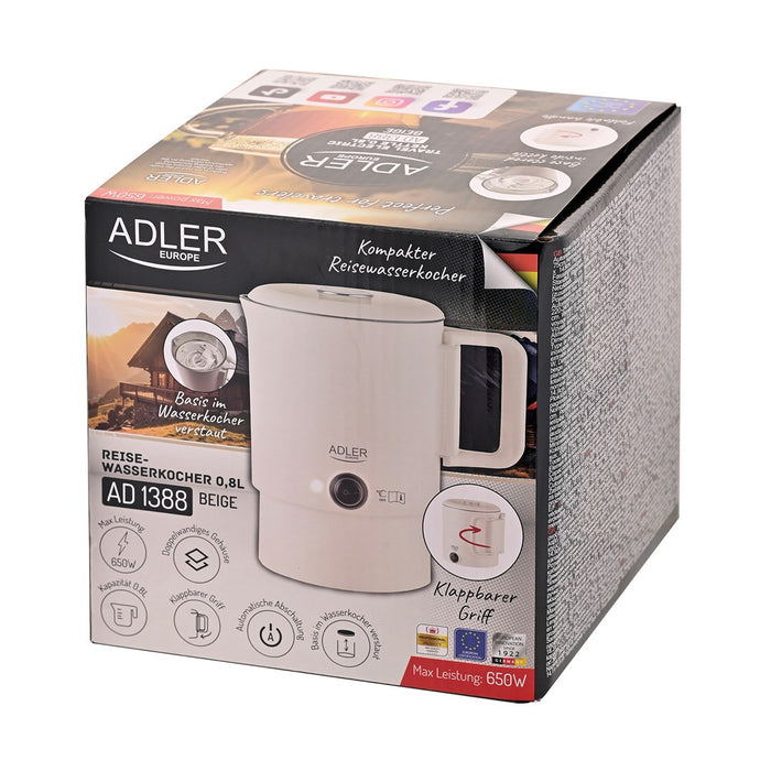Електрическа кана ADLER AD 1388b tourist 0.8 L 650 W Бежова