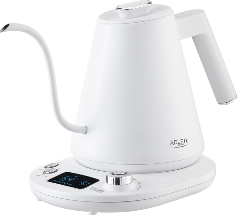 Електрическа кана ADLER AD 1349w с дълъг чучур 1.0L Бяла