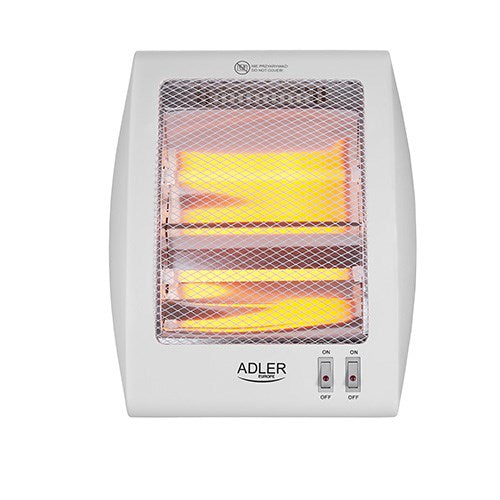 Електрически отоплител Adler AD 7709 за вътрешен монтаж, бял, 800 W, кварцов