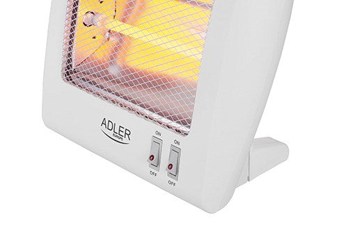 Електрически отоплител Adler AD 7709 за вътрешен монтаж, бял, 800 W, кварцов