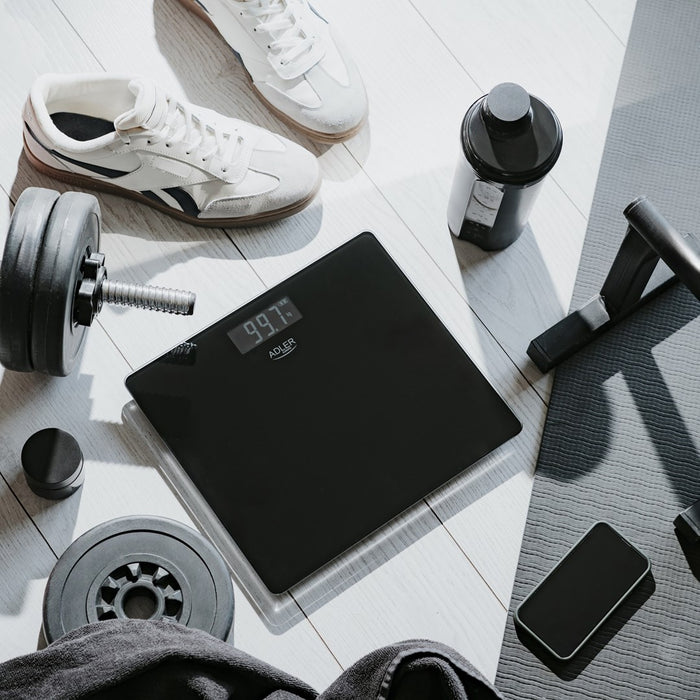 Везни за баня ADLER AD 8194b с презареждаща се USB-C черна