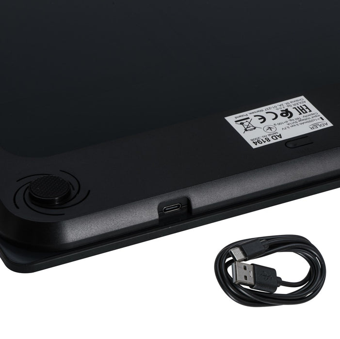 Везни за баня ADLER AD 8194s STRIPES, презареждащи се, USB-C, черни