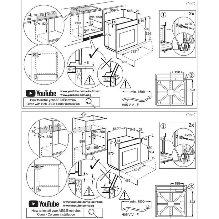 Фурна за вграждане AEG TR7PB731SB, 72 л, Пиролиза, А++