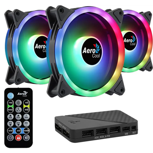 Aerocool DUO12PRO Kit 3xFan 12cm ARGB LED Dual Ring