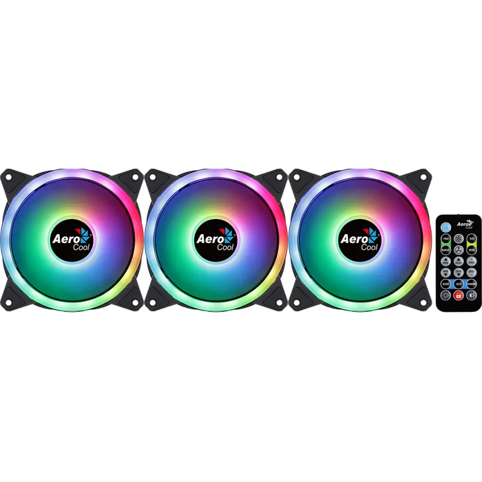 Aerocool DUO12PRO Kit 3xFan 12cm ARGB LED Dual Ring