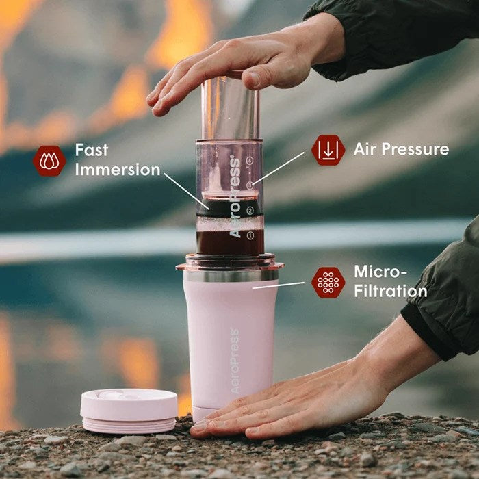 Кафемашина AEROPRESS Go Plus с розова термочаша 475 мл