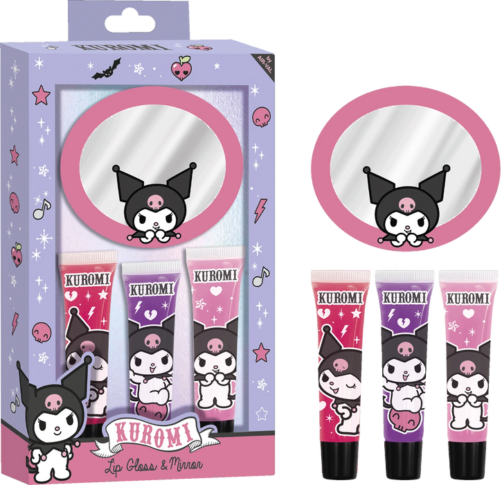 Комплект гланцове за устни и огледало Kuromi, 1 бр
