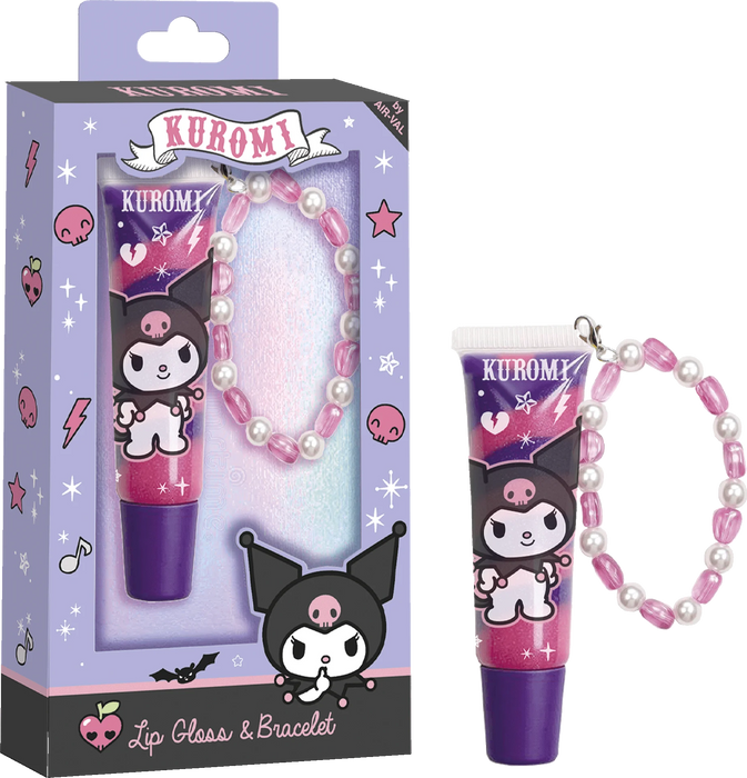 Комплект гривна и гланц за устни Kuromi, 1 бр