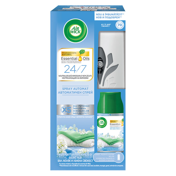 КОМПЛЕКТ AIR WICK FRESHMATIC БЯЛ ЛЮЛЯК 250 ML