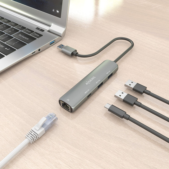 USB извод Aisens ASUC-4P035-GR Сив