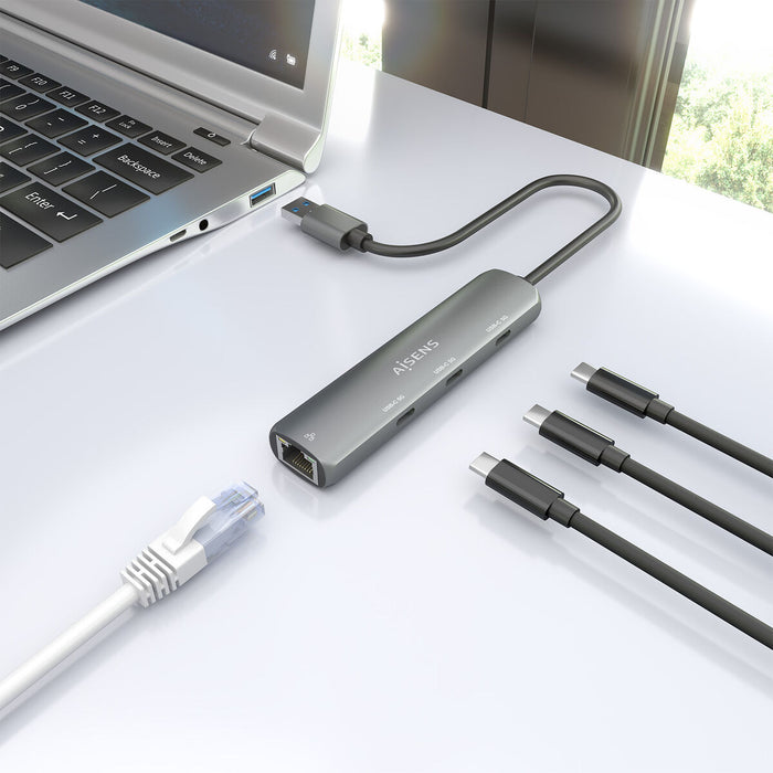 USB извод Aisens ASUC-4P037-GR Сив
