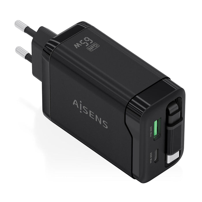 Зарядно за стена Aisens ASCH-65W3P071-BK Черен