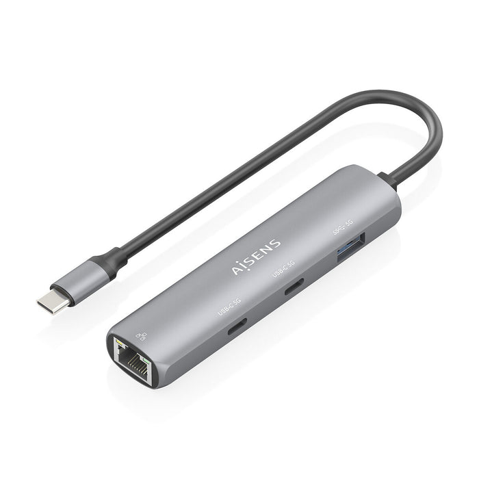 USB извод Aisens ASUC-4P040-GR Сив